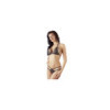 Soutien-gorge en dentelle noire avec bonnets détachables et string 